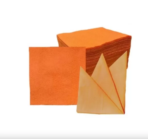 Салфетки 1-сл 24*24 оранжевые 400л /18