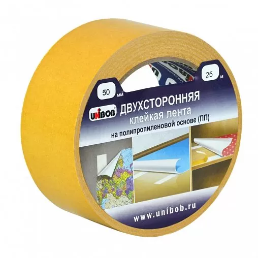 Клейкая лента двусторон. 50мм*10м UNIBOB/36