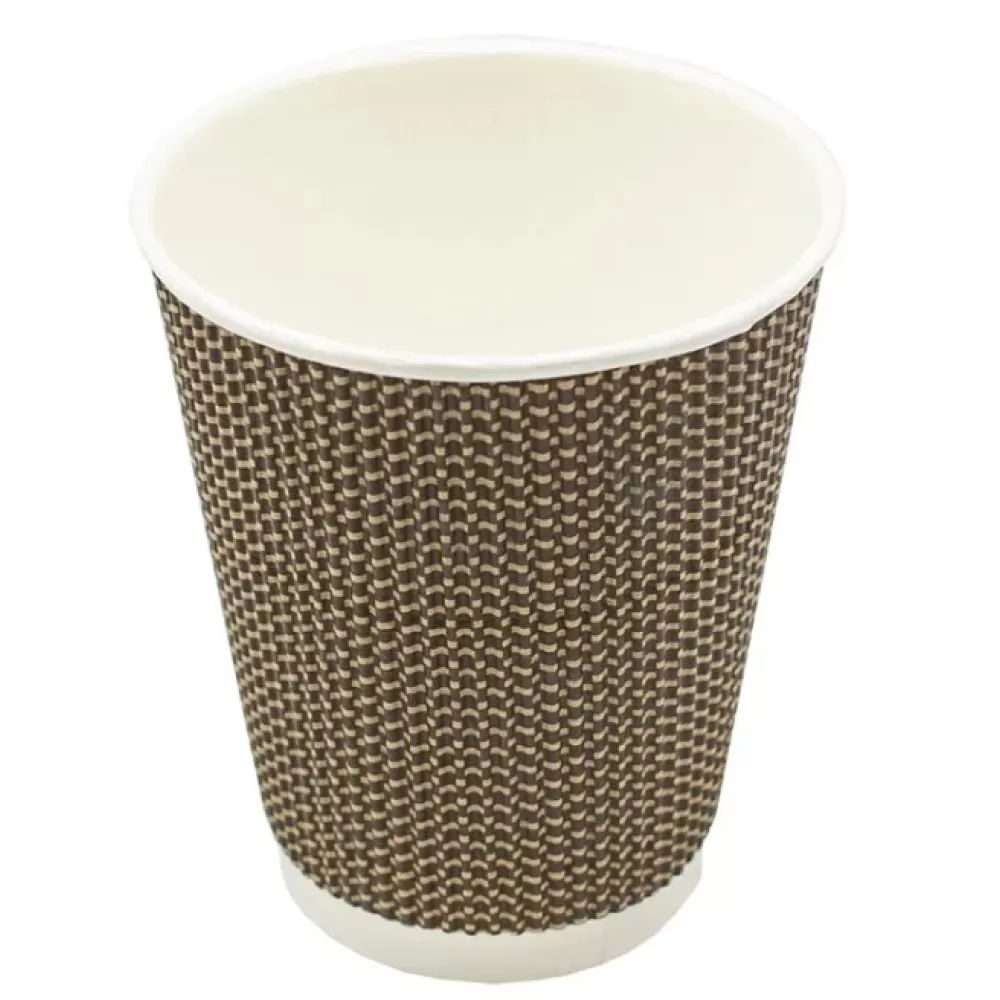 Стакан бум.гофрированный коричневый 240мл 25шт/упак /20