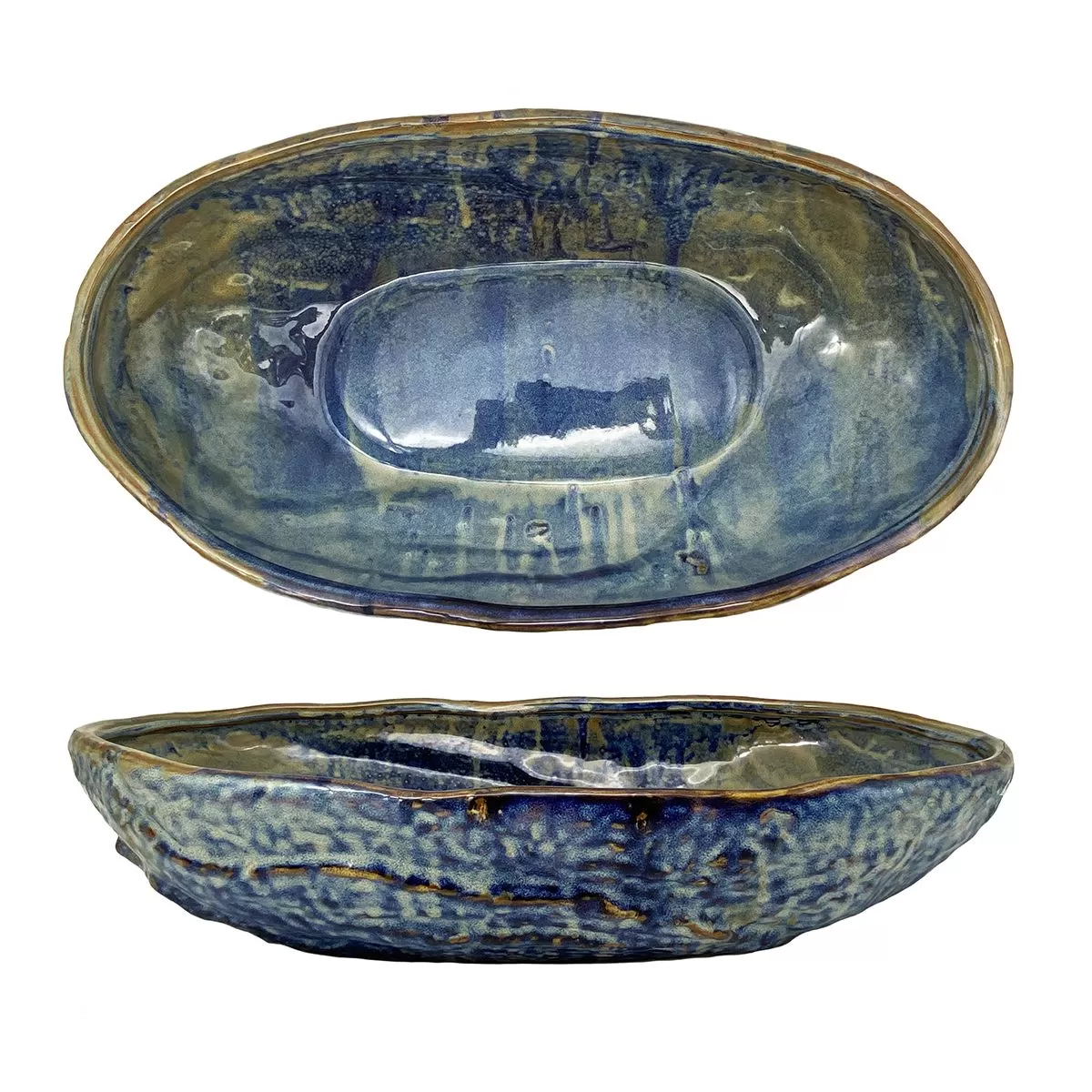 Блюдо 2 л, 35*20,5 см, фарфор,серия "Aqua Blue",  P.L. — Proff Cuisine