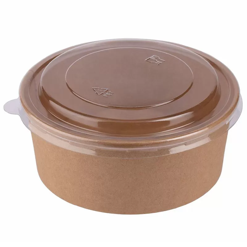 Контейнер бумажный Kraft Round 1100мл (аналог RCONT 1120) + ПЭТ крышка 50шт/упак /6