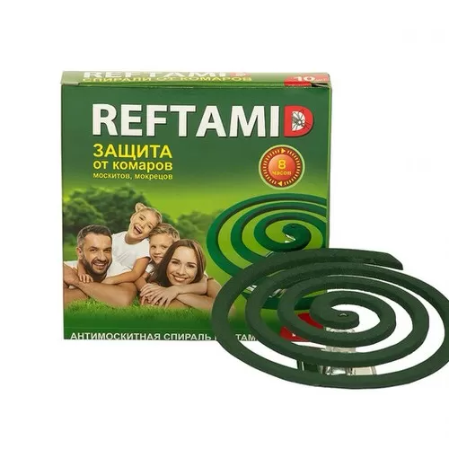 Средство от насекомых Reftamid от комаров спираль 200 г 10шт/ упак