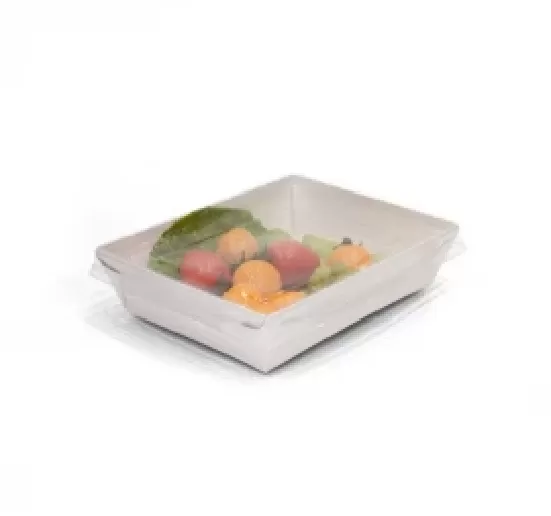 Контейнер бумажный белый Crystal box, 1000мл с прозрачной крышкой 50шт/упак /4