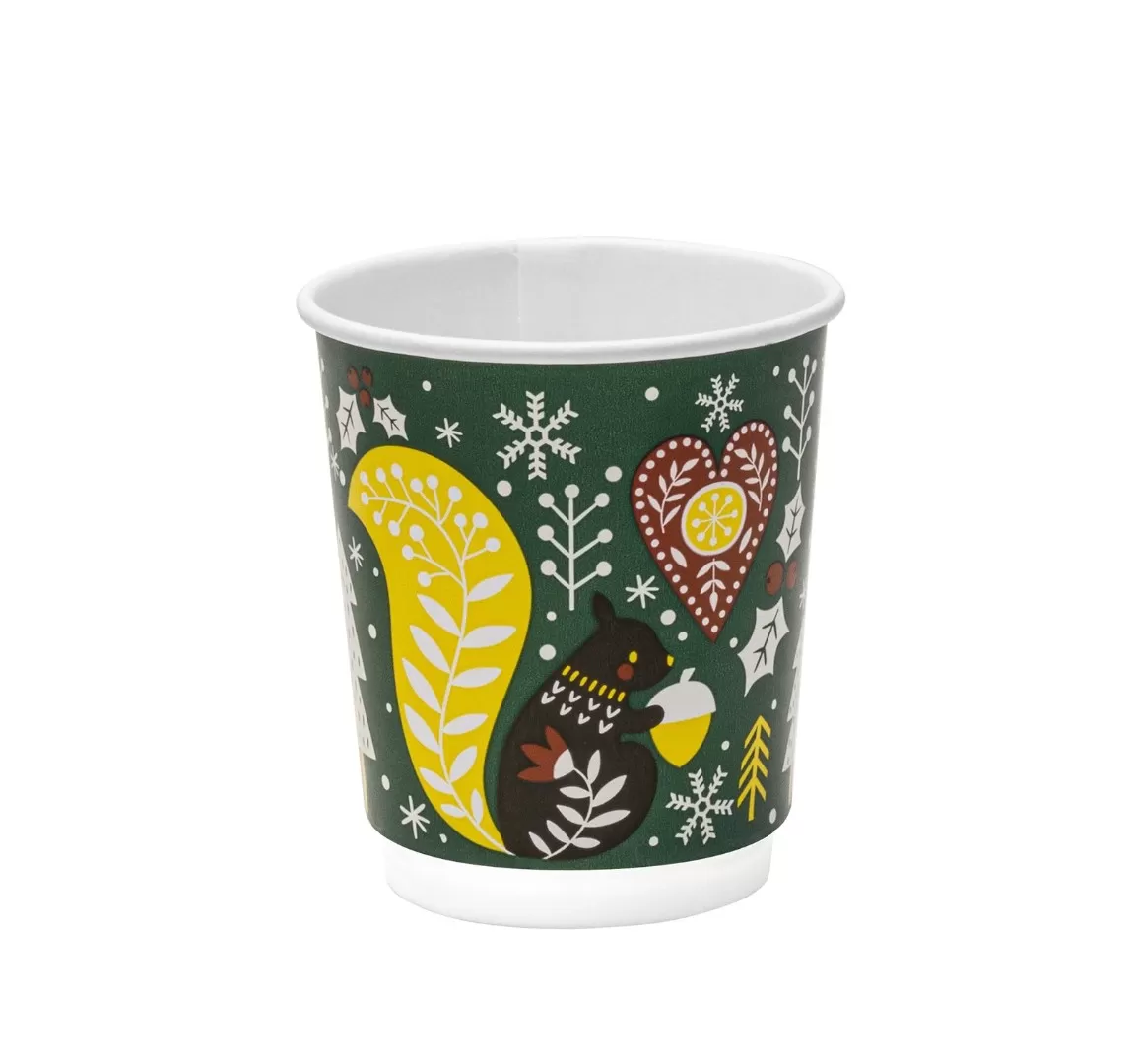 Стакан бумажный двухслойный 250мл Зимняя сказка 24шт/упак /25